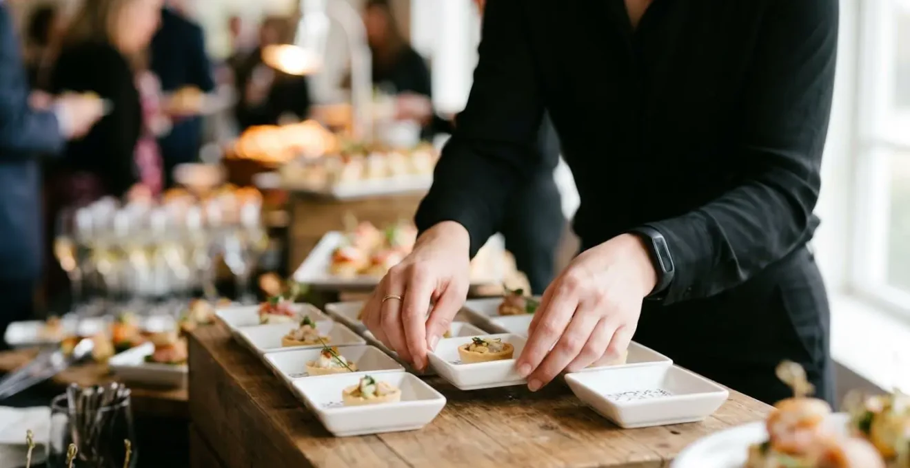 Système de buffet modulaire avec plateaux interchangeables pour réassort invisible
