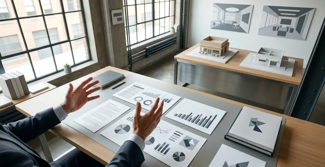 Vue stratégique d'un dirigeant de restaurants supervisant la performance financière