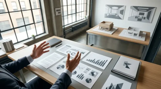 Vue stratégique d'un dirigeant de restaurants supervisant la performance financière