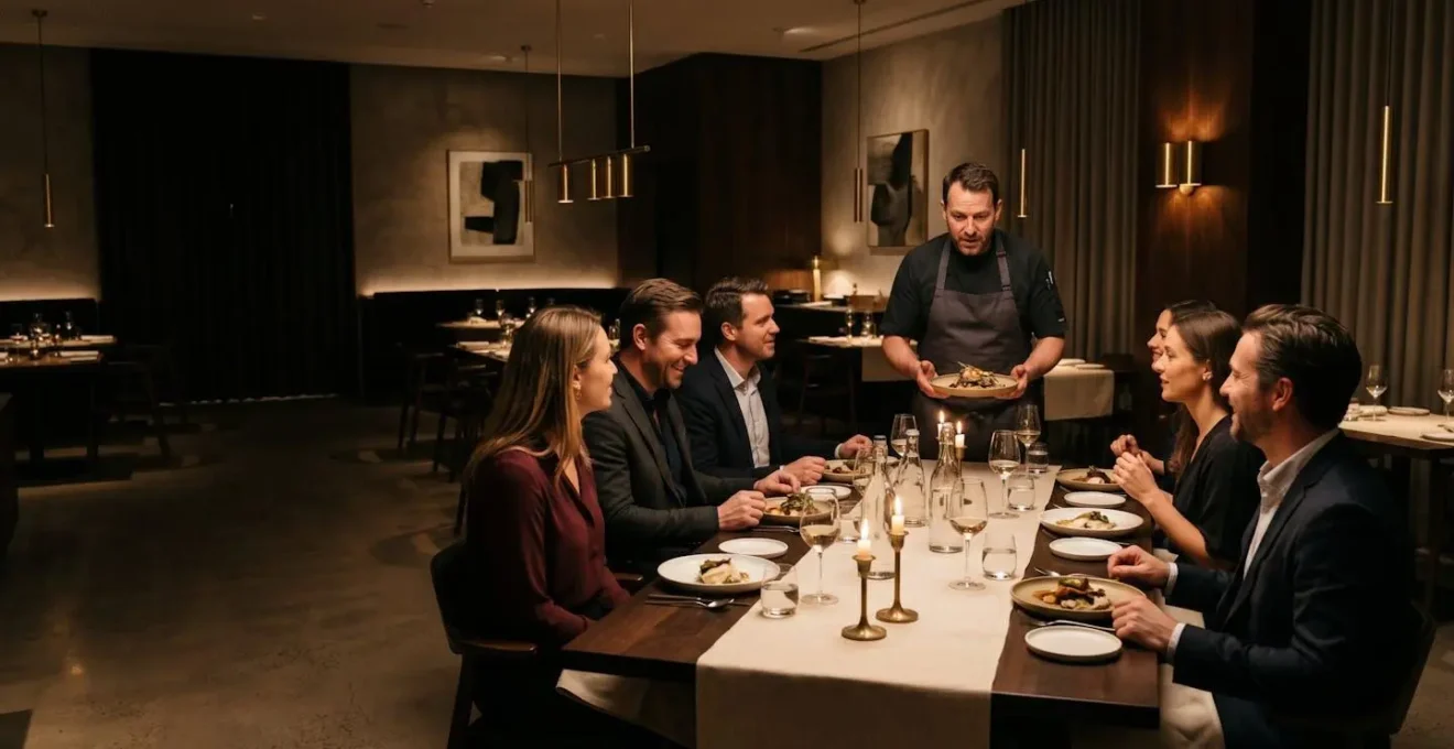 Événement exclusif dans un restaurant avec clients VIP partageant un moment privilégié