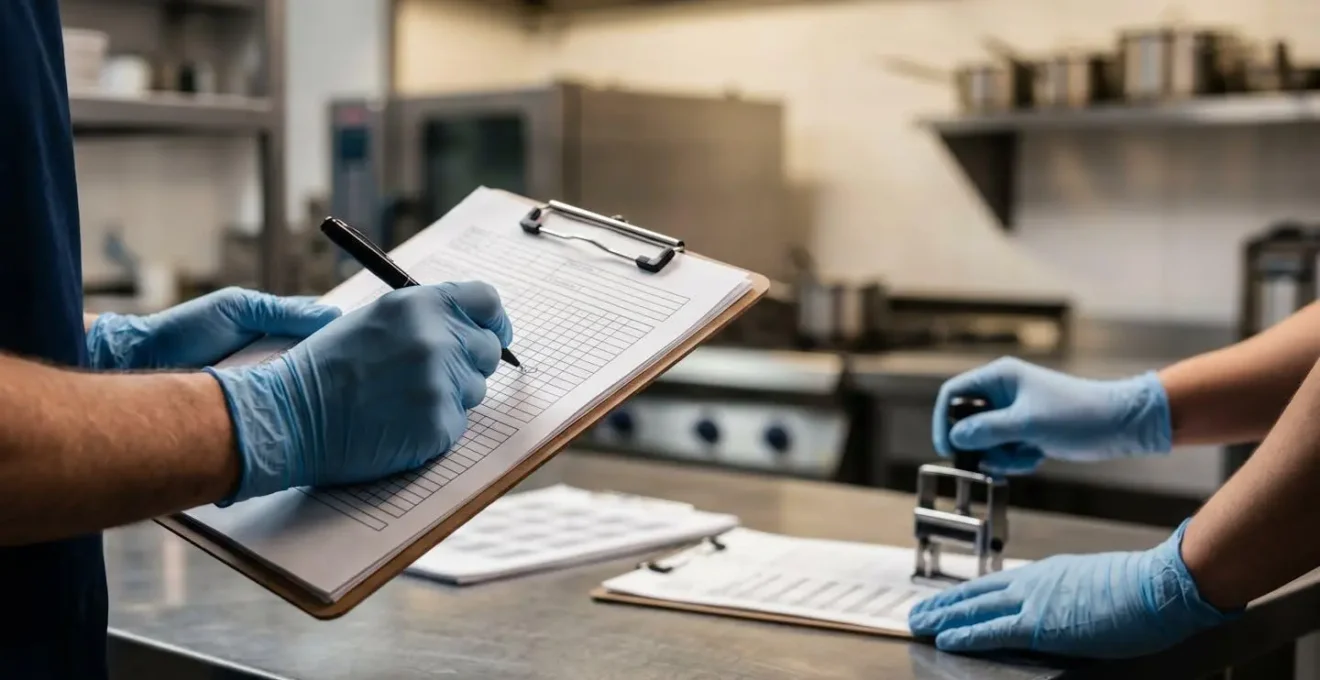 Système de double validation du plan de nettoyage en cuisine avec fiches de contrôle