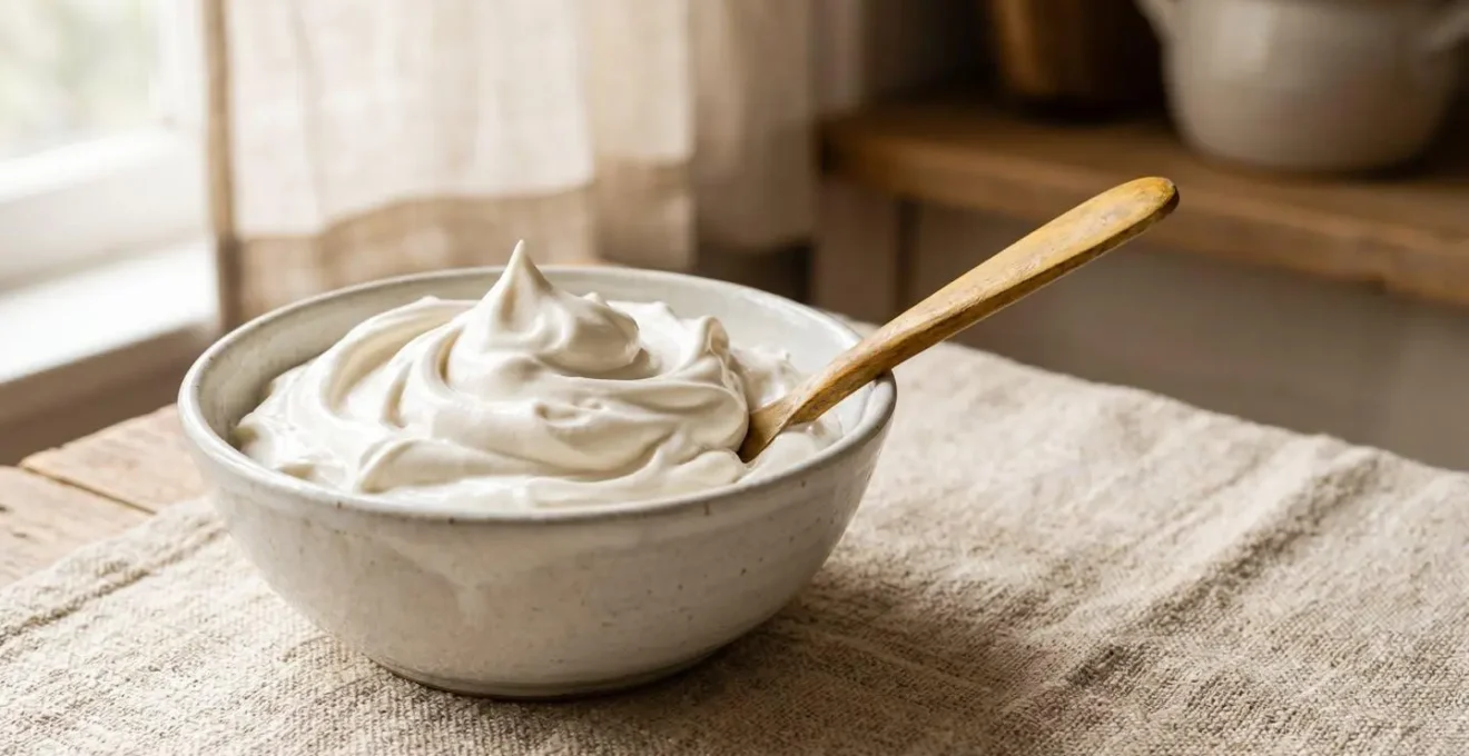Texture aérienne d'une crème fouettée végétale avec pics délicats et brillance naturelle