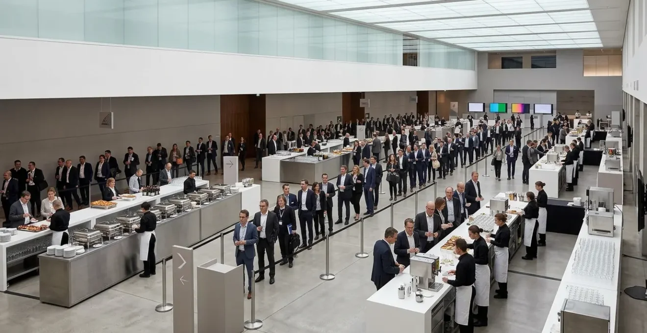 Organisation professionnelle d'un événement de grande envergure avec flux de personnes optimisés