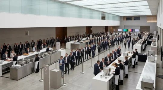 Organisation professionnelle d'un événement de grande envergure avec flux de personnes optimisés