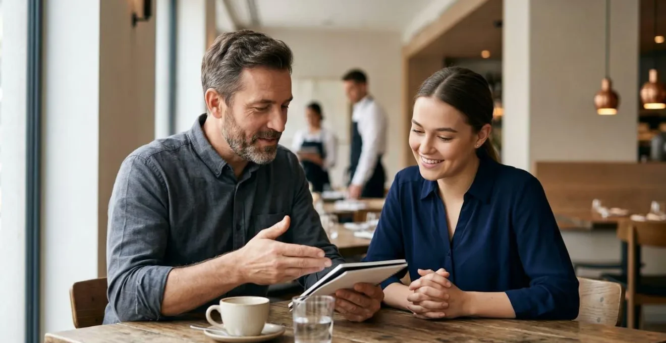 Moment d'intégration d'un saisonnier dans une équipe de restauration hôtelière
