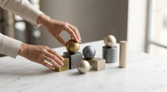 Coordination professionnelle d'un événement corporate montrant l'harmonie entre différents éléments sans texte visible