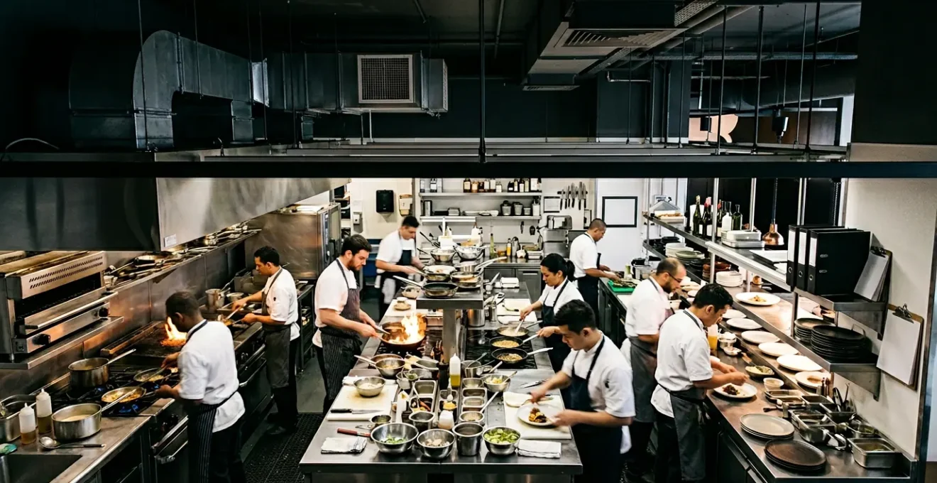 Cuisine professionnelle illustrant les défis du Plan de Maîtrise Sanitaire traditionnel