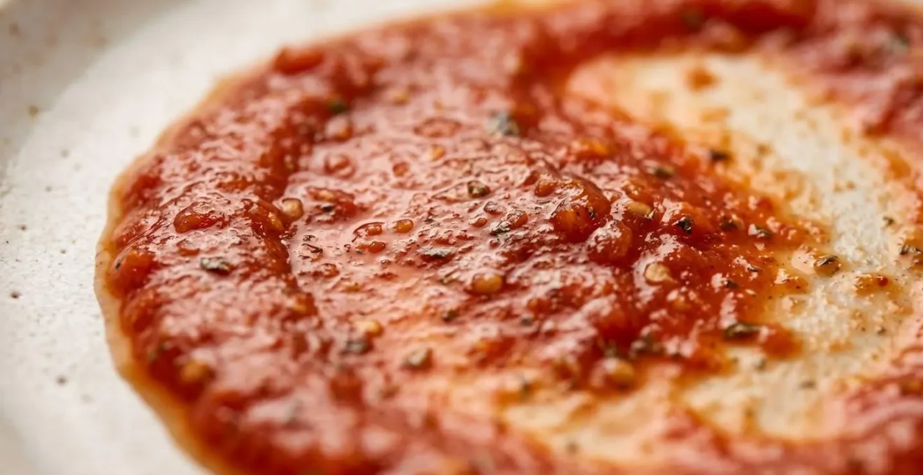 Gros plan macro sur la texture et les détails d'une préparation culinaire standardisée