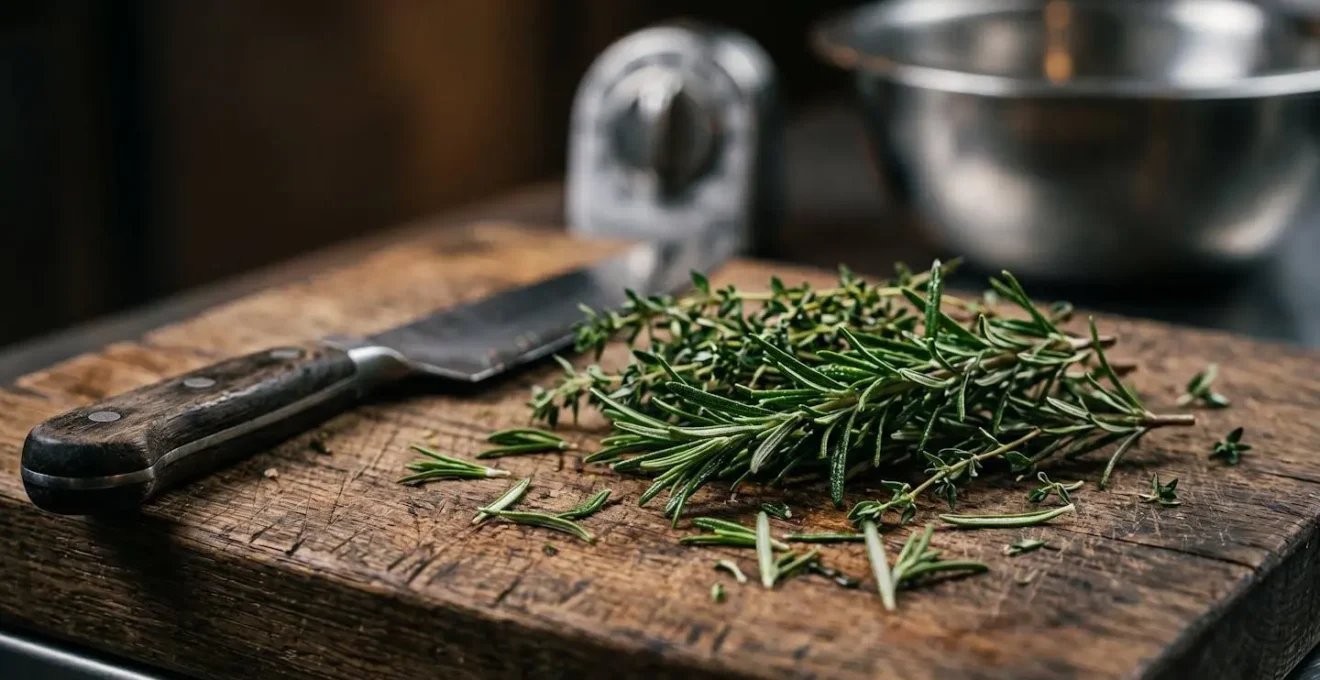 Gros plan macro sur une fiche de commande en cuisine avec termes techniques multilingues